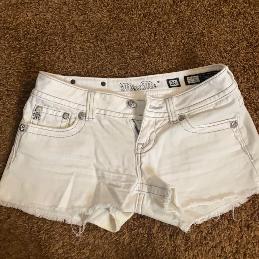 White jean shorts